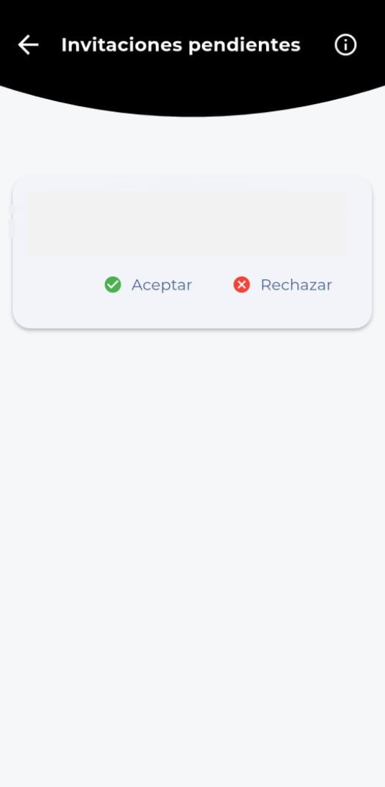 Pantalla de aceptar invitación